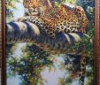 Картина Шелкография Леопард на дереве