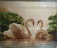 Картина Шелкография «Пара лебедей» размер 30х50 см