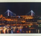Картина шелкография «Владивосток.Мост в ночи» 35х50см